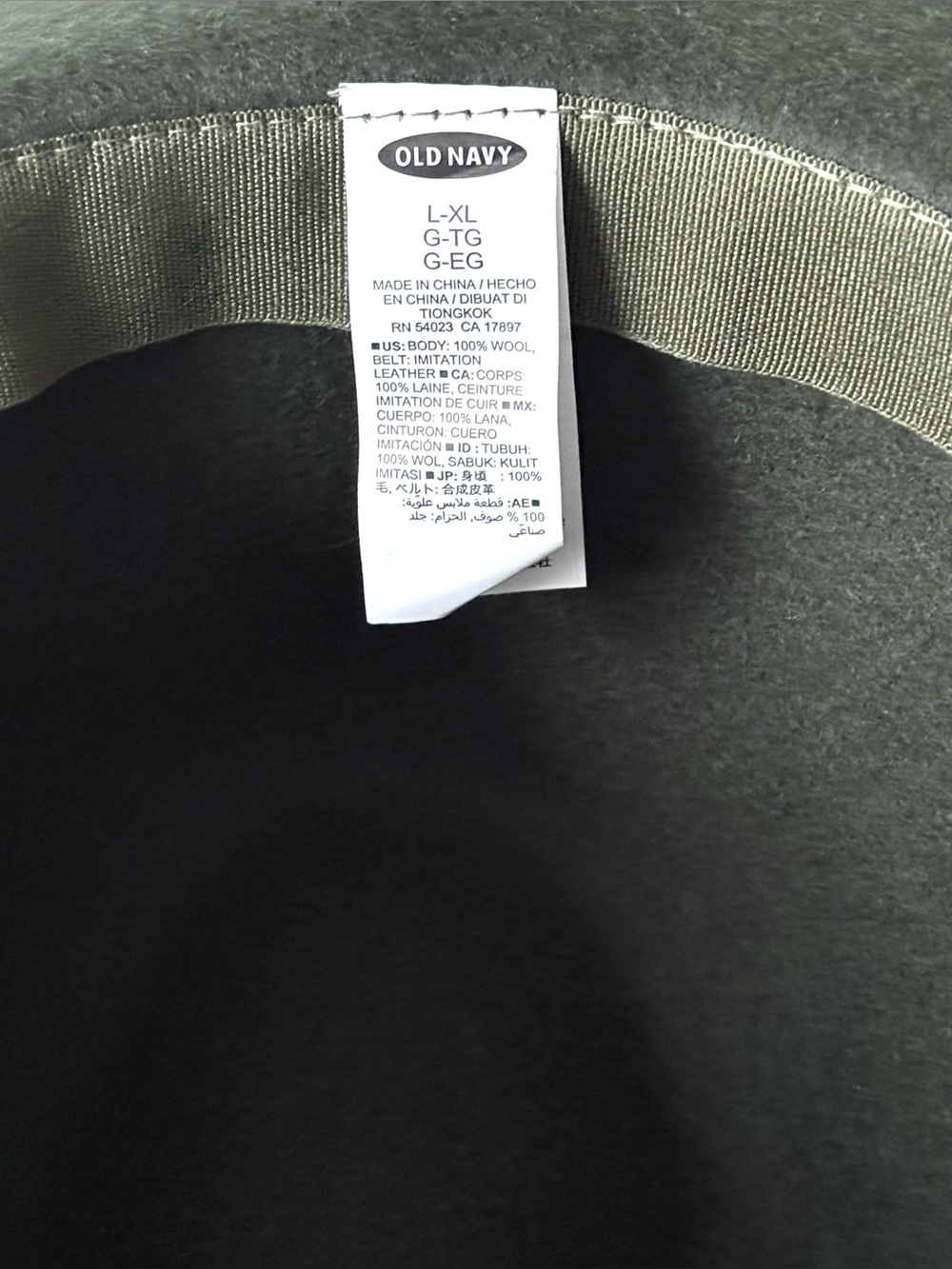 Old Navy 100% Wool Wide-Brim Fedora Hat Green Size L-XL - Picture 3 of 3